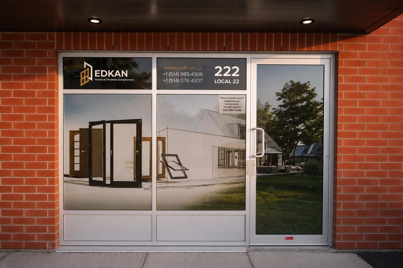 EDKAN showroom exterior entrance in Saint-Eustache Quebec