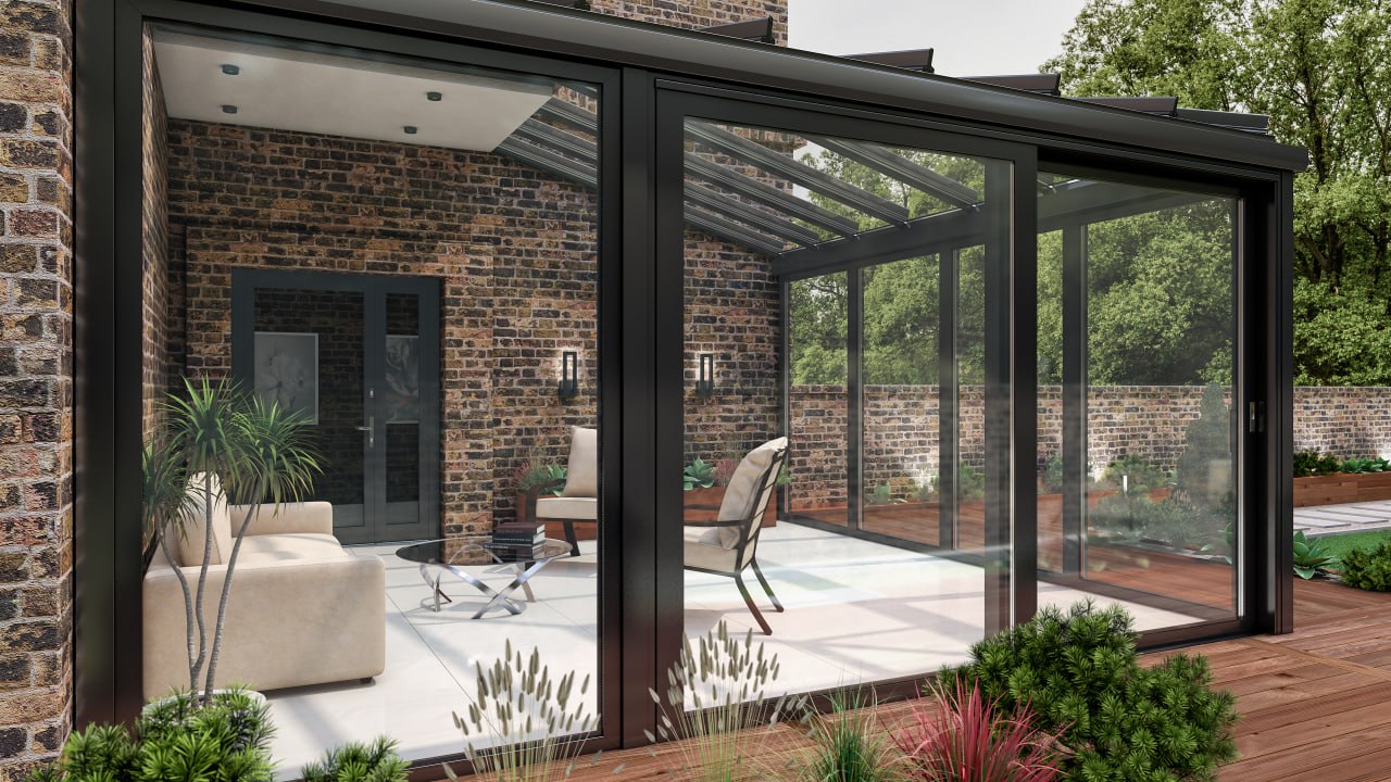 Large European Lift & Slide patio door system with architectural glazing